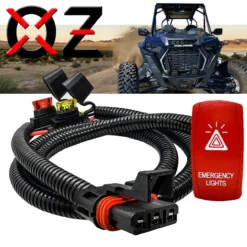 Power Bus Bar Plug Wire Kit With Emergency Lights On/Off Rocker Switch Compatible With Polaris Pulse Power Busbar RZR Pro Ranger Crew XP 2018-2023