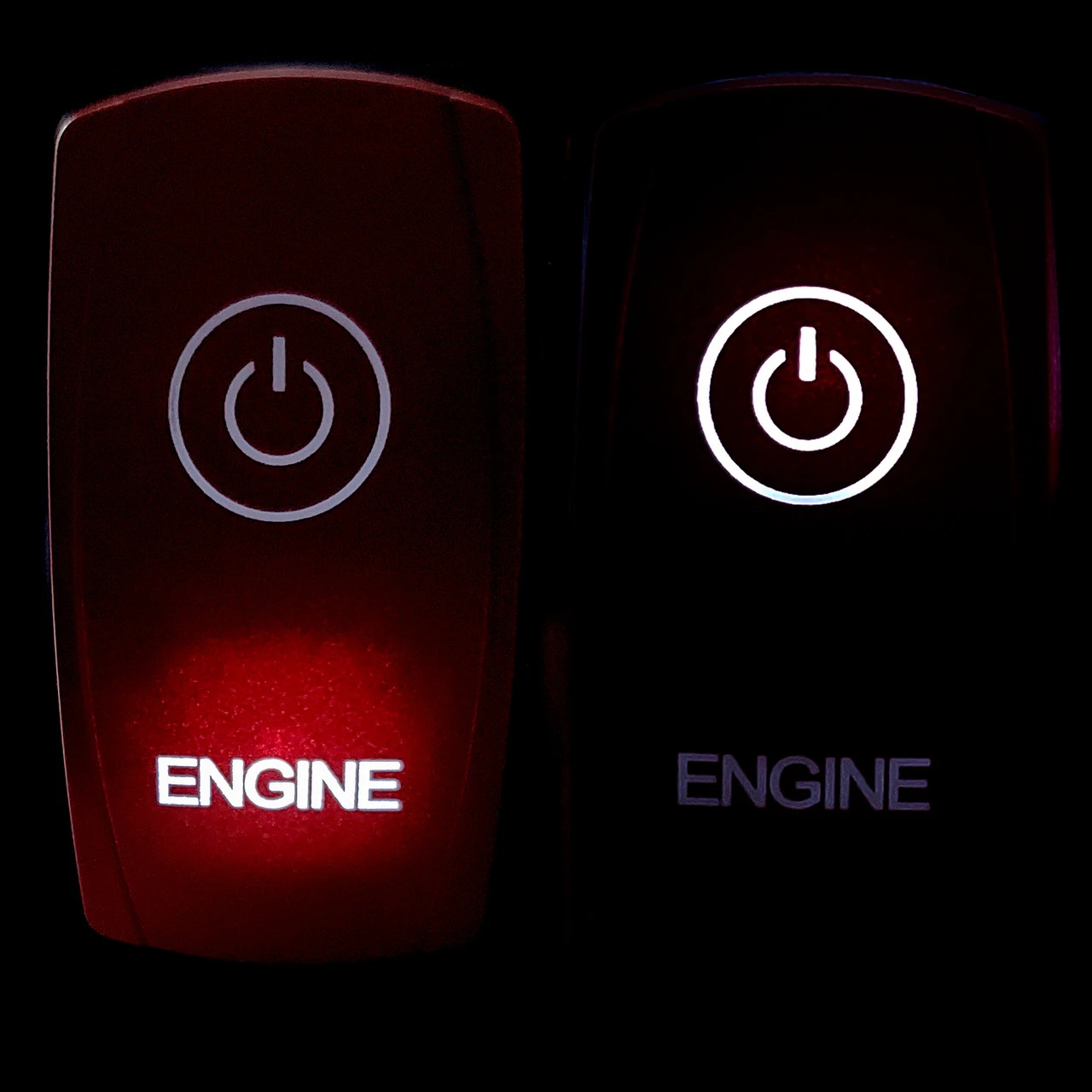 Engine Start On/Off Momentary Rocker Switch 4-Pin Laser Etch Red Plate For UTV Polaris RZR XP Can-Am Truck RV 3 Engine Start On/Off Momentary Rocker Switch 4-Pin Laser Etch Red Plate For UTV Polaris RZR XP Can-Am Truck RV - Image 3