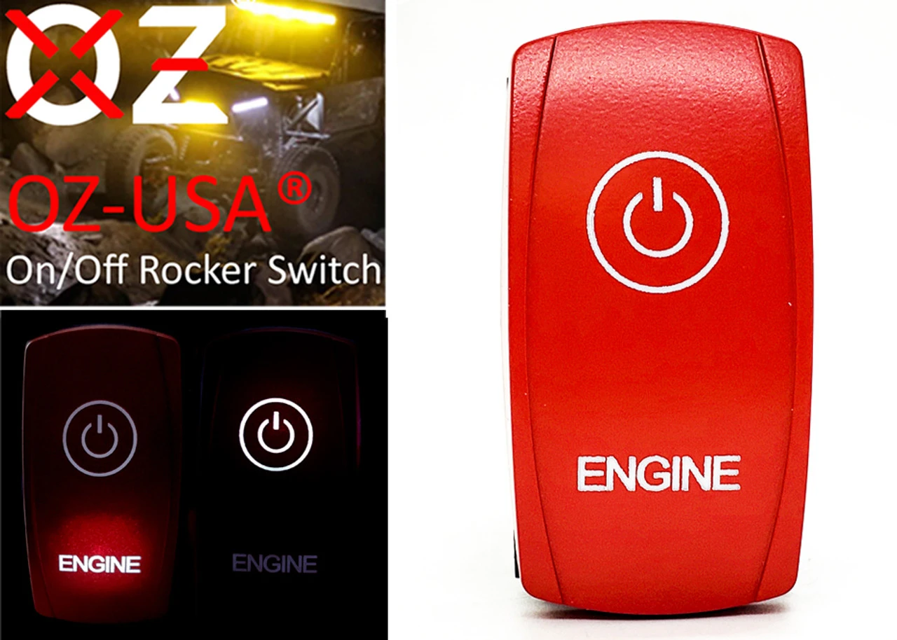 Engine Start On/Off Momentary Rocker Switch 4-Pin Laser Etch Red Plate For UTV Polaris RZR XP Can-Am Truck RV 7 Engine Start On/Off Momentary Rocker Switch 4-Pin Laser Etch Red Plate For UTV Polaris RZR XP Can-Am Truck RV - Image 7
