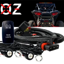 5/8 Inch Red LED 22mm Bolt Beam Rear Chase Light With Pulse Power Busbar Plug Wire Harness Compatible With Polaris Pulse Power Busbar RZR Pro Ranger Crew XP 2018-2023