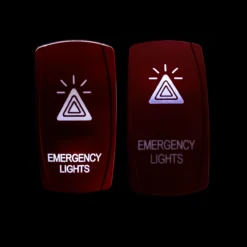 Emergency Light On/Off Red Rocker Switch 4-Pin Laser Etch For UTV Polaris RZR XP Can-Am YXZ Trucks RV Golf Carts Boats -Oz c5 50366.1686420726