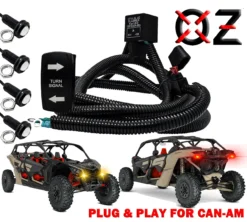 Amber & Red LED Turn Signal Kit Plug & Play Power Bus Bar Distribution Block Compatible With 2018-2023 Can-Am Maverick X3 Max RS Turbo RR Sport Trail Defender