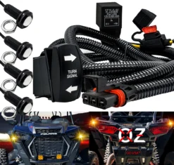 Amber LED Turn Signal Kit Plug & Play Power Bus Bar Wire Harness Compatible With Polaris Pulse RZR Pro Ranger Crew XP 2018-2023