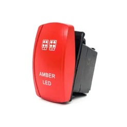 AMBER Red Plate On/Off Rocker Switch 4-Pin For UTV Polaris RZR XP Can-Am YXZ Trucks RV Marine Vessels