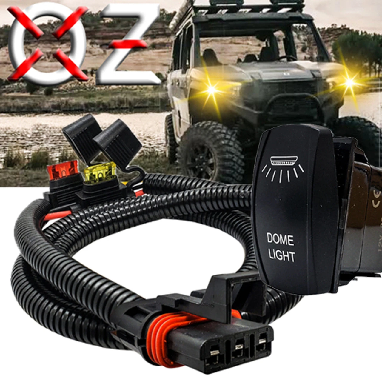 Pulse Power Bus Bar Plug & Play Wire Harness With On/Off Rocker Switch For DOME Lights Compatible With 2024 Polaris XPEDITION XP ADV Ultimate Northstar Premium 2 Pulse Power Bus Bar Plug & Play Wire Harness With On/Off Rocker Switch For DOME Lights Compatible With 2024 Polaris XPEDITION XP ADV Ultimate Northstar Premium - Image 2