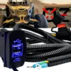 Dual USB Port Fast Charger Outlet Power Busbar Distribution Block Wire Harness Compatible With Can-Am Maverick X3 RS Turbo Commander Defender