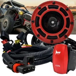 5" Hella Disc Horn With Pulse Power Busbar Plug Wire Harness Kit Fuse Red Rocker Switch Compatible With 2024 Polaris XPEDITION XP ADV Ultimate Northstar Premium -Oz g2 57634.1696015481