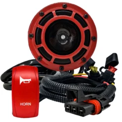 5" Hella Disc Horn With Pulse Power Busbar Plug Wire Harness Kit Fuse Red Rocker Switch Compatible With 2024 Polaris XPEDITION XP ADV Ultimate Northstar Premium -Oz g3 50777.1696015481