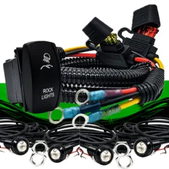 Green LED Rock Light Kit Plug & Play Power Bus Bar Distribution Block Wire Harness Compatible With 2018-2023 Can-Am Maverick X3 Max RS Turbo RR Sport Trail Defender -Oz gx6 61621.1690934721