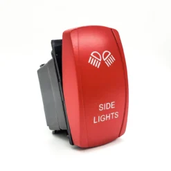 Side Lights On/Off Rocker Switch 4-Pin Laser Etch Red Plate For UTV Polaris RZR XP Can-Am YXZ Trucks RV Marine Vessels