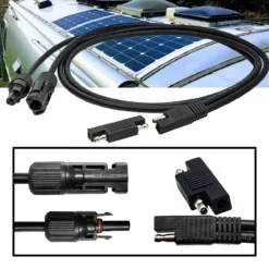 4' AWG #10 Cable Wire SAE Plug Reverse Polarity Adapter To DC Power MC4 Solar Panel For Airstream Trailer RV