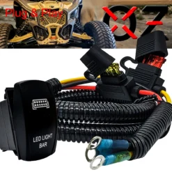6' Power Busbar Distribution Block Wire Harness With LED Lightbar On/Off Rocker Switch Compatible With 2018-2023 Can-Am Maverick X3 Max RS Turbo RR Sport Trail Defender