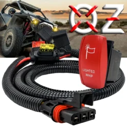 Lighted Whip On/Off Red Rocker Switch With Power Busbar Plug Harness Compatible With Polaris Pulse Power Busbar RZR Pro Ranger Crew XP 2018-2023 -Oz lw 1 42981.1692918660