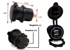 Green LED Dual USB Port Fast Charger Socket Power Outlet 1.0A 2.1A Car ATV Truck Boat Motorcycle 12 Volt -Oz u 18 77982.1516252095