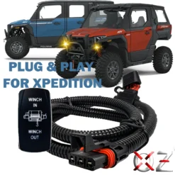 Winch In/Out Rocker Switch With Pulse Power Bus Bar Plug Wire Kit Compatible With 2024 Polaris XPEDITION XP ADV Ultimate Northstar Premium