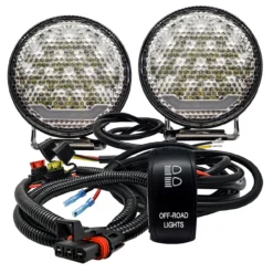 4.5" High Output 160W LED Off-road Bumper Lights With Power Busbar Wire Harness Kit Compatible With Polaris Pulse Power Busbar RZR Pro Ranger Crew XP 2018-2023 -Oz x 2 37948.1679694839
