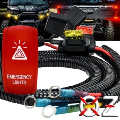 Power Busbar Distribution Block Wire Harness With On/Off Emergency Light Rocker Switch Compatible With 2018-2023 Can-Am Maverick X3 Max RS Turbo RR Sport Trail Defender