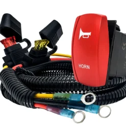 HORN Momentary On/Off Red Rocker Switch With Power Distribution Block Wire Harness Compatible With 2018-2023 Can-Am Maverick X3 Max RS Turbo RR Sport Trail Defender -Oz x horn 3 33438.1693005890