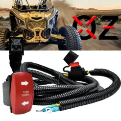 Turn Signal On/Off/On Red Rocker Switch With Power Distribution Block Wire Harness Compatible With 2018-2023 Can-Am Maverick X3 Max RS Turbo RR Sport Trail Defender -Oz x tx 2 55530.1693005053