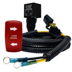 Turn Signal On/Off/On Red Rocker Switch With Power Distribution Block Wire Harness Compatible With 2018-2023 Can-Am Maverick X3 Max RS Turbo RR Sport Trail Defender -Oz x tx 4 41878.1693004985