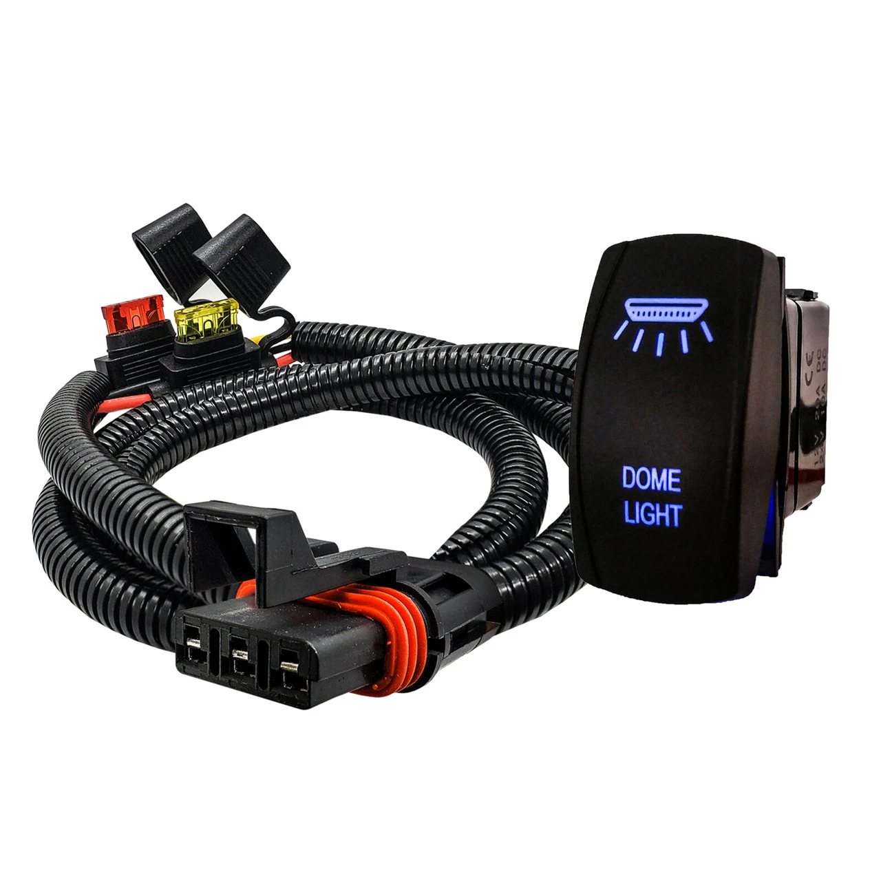 Power Bus Bar Plug Wire Kit With On/Off Rocker Switch For DOME Lights Compatible With Polaris Pulse Power Busbar RZR Pro Ranger Crew XP 2018-2023 3 Power Bus Bar Plug Wire Kit With On/Off Rocker Switch For DOME Lights Compatible With Polaris Pulse Power Busbar RZR Pro Ranger Crew XP 2018-2023 - Image 3