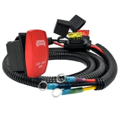 LED Light Bar On/Off Red Rocker Switch With Power Distribution Block Wire Harness Compatible With 2018-2023 Can-Am Maverick X3 Max RS Turbo RR Sport Trail Defender -Oz x1 83872.1697328939