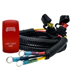 LED Light Bar On/Off Red Rocker Switch With Power Distribution Block Wire Harness Compatible With 2018-2023 Can-Am Maverick X3 Max RS Turbo RR Sport Trail Defender -Oz x2 2 46060.1697328989