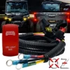 LED Light Bar On/Off Red Rocker Switch With Power Distribution Block Wire Harness Compatible With 2018-2023 Can-Am Maverick X3 Max RS Turbo RR Sport Trail Defender
