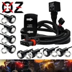 Turn Signal Kit Amber & Red LED Bolt-Beam With Plug & Play Power Bus Bar Wire Harness Compatible With Polaris Pulse RZR Pro Ranger Crew XP 2018-2023 -Oz x2 87848.1691450098