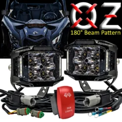 75W Side Lights 180° Beam Pattern Side Emitting LED With Power Busbar Wire Kit Red Rocker Switch Compatible With 2018-2023 Can-Am Maverick X3 Defender 11 75W Side Lights 180° Beam Pattern Side Emitting LED With Power Busbar Wire Kit Red Rocker Switch Compatible With 2018-2023 Can-Am Maverick X3 Defender -Oz x3 5b 55188.1701551279