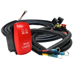 10ft. Power Bus Bar Distribution Block 3-Wire Harness Kit Red Rocker Switch For Dual Function Rear Lights Compatible With 2018-2023 Can-Am Maverick X3 Max RS Turbo RR Sport Trail Defender -Oz x3 RL 9 60948.1702595223