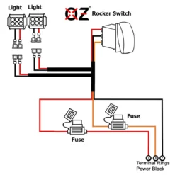 10ft. Power Busbar Wire Harness Kit With Pod Lights On/Off Red Rocker Switch Compatible With 2018-2023 Can-Am Maverick X3 Max RS Turbo RR Sport Trail Defender -Oz x3 pod wire 14466.1700082580