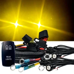 5/8 Inch Amber LED 22mm Bolt Beam Rear Chase Light With Power Busbar Wire Harness Kit Compatible With 2018-2023 Can-Am Maverick X3 Max RS Turbo RR Sport Trail Defender -Oz x4 06989.1688081539