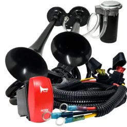 Air Horn Dual Trumpet With Power Busbar Wire Harness Kit Compatible With 2018-2023 Can-Am Maverick X3 Max RS Turbo RR, Sport, Trail, Commander And Defender. -Oz x4 69998.1694207243