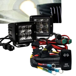 3" POD Side Lights Spot Beam With Power Bus Bar Dual DT Plug Wire Harness Kit Compatible With 2018-2023 Can-Am Maverick X3 Max RS Turbo RR Sport Trail Defender -Oz x7 30327.1688850580