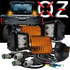 Rear Chase Lights Red & Amber Dual Color LED Pod With Power Bus Bar Wire Harness Compatible With 2018-2023 Can-Am Maverick X3 Max RS Turbo RR Sport Trail Defender