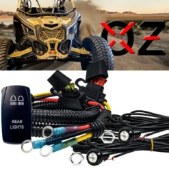 5/8 Inch Amber LED 22mm Bolt Beam Rear Chase Light With Power Busbar Wire Harness Kit Compatible With 2018-2023 Can-Am Maverick X3 Max RS Turbo RR Sport Trail Defender