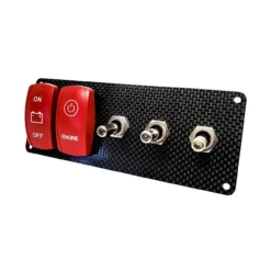 Carbon Fiber Ignition Switch Panel Engine Start Battery Cut On/Off Red Rocker With Aux Toggle Switch -Oz z3 64209.1694563805